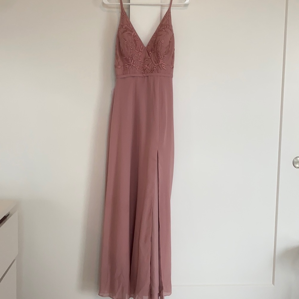 Beautiful Dusty Rose Azazie bridesmaid dress. Never worn. Brand new with tags on